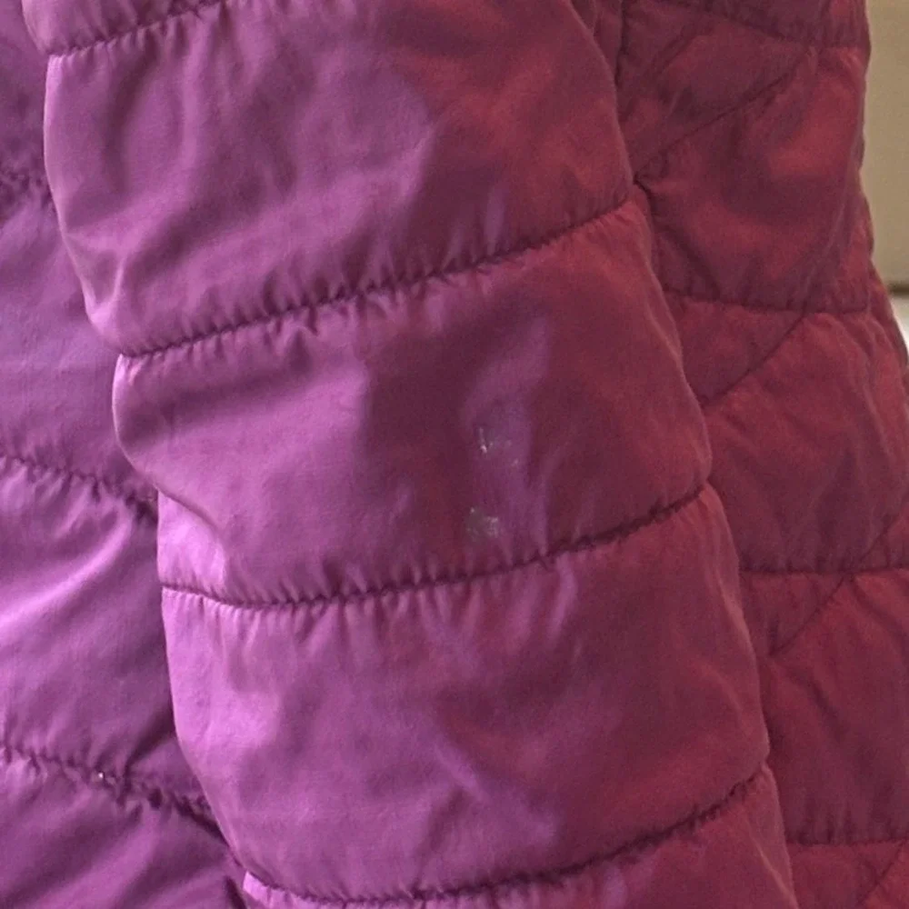 Columbia Womens Omni-Heat Puffer Jacket Magenta Purple Quilted Full Zip Medium